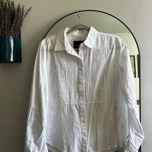 Lucky Brand White Pintuck Button-Up Shirt